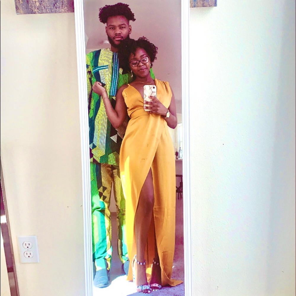 Mustard Asymmetric Drape Detail Maxi Dress